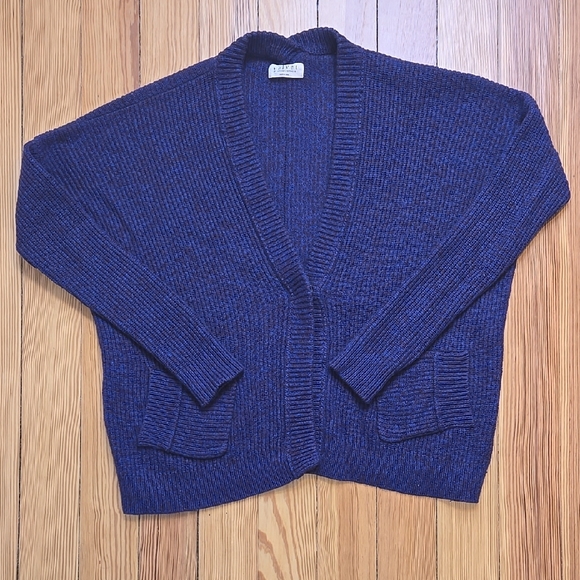 Anthropologie Navy Cardigan Boho Coastal Grandma Eclectic Grandpa Oversized M - Picture 2 of 8